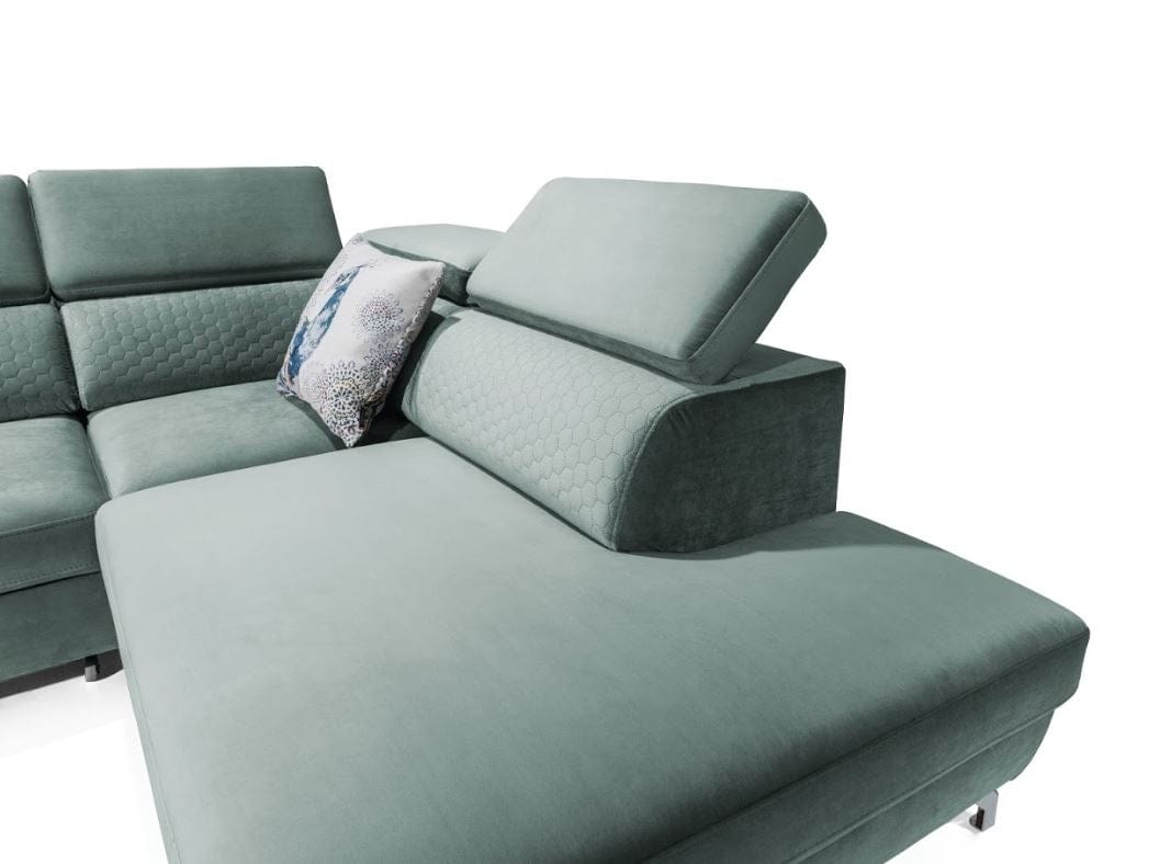 Coltar Mazzi Extensibil cu Arcuri Ondulate si Spuma Poliuretanica, Sezlong pe Stanga, Suprafata de Dormit 202x122 cm, cu Lada de Depozitare, Tetiere Reglabile, l265xA225xH75-95 cm (7)