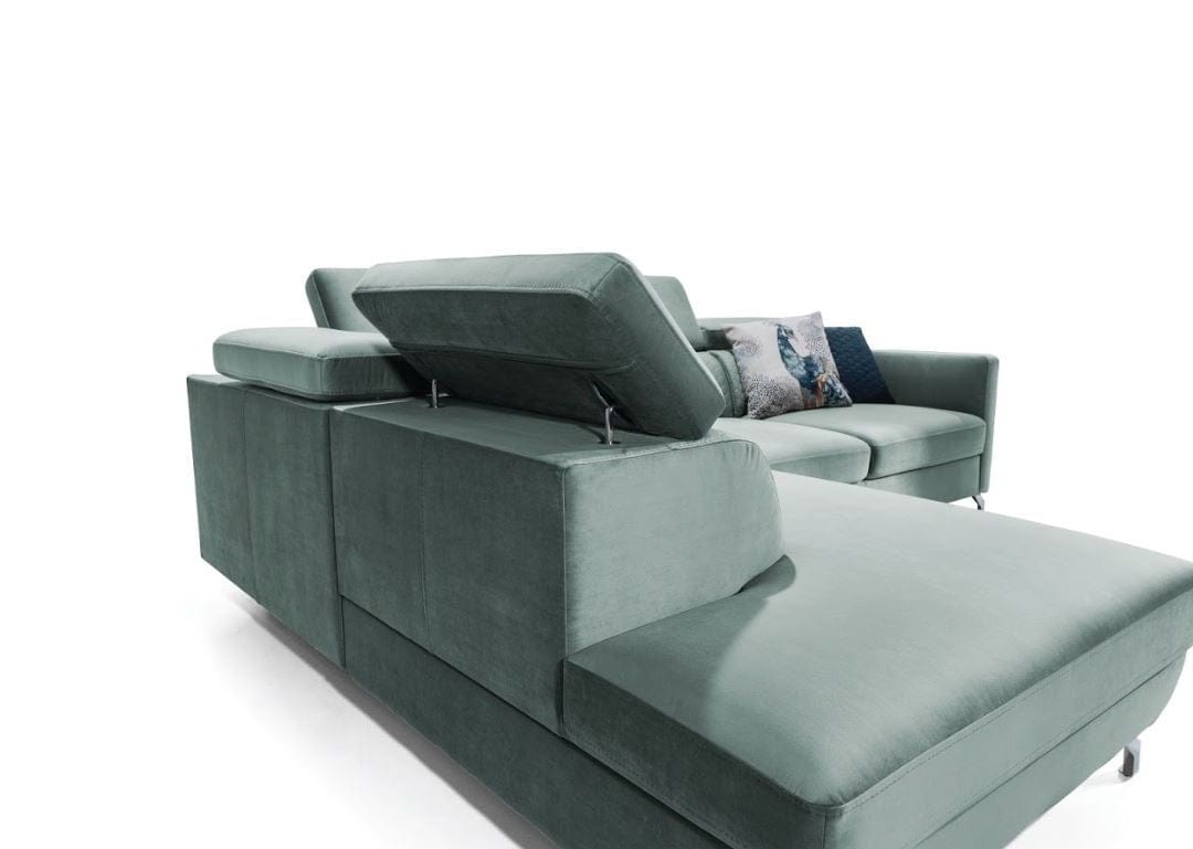 Coltar Mazzi Extensibil cu Arcuri Ondulate si Spuma Poliuretanica, Sezlong pe Stanga, Suprafata de Dormit 202x122 cm, cu Lada de Depozitare, Tetiere Reglabile, l265xA225xH75-95 cm (8)