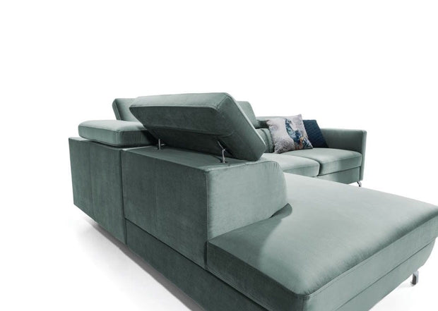 Coltar Mazzi Extensibil cu Arcuri Ondulate si Spuma Poliuretanica, Sezlong pe Stanga, Suprafata de Dormit 202x122 cm, cu Lada de Depozitare, Tetiere Reglabile, l265xA225xH75-95 cm (8)