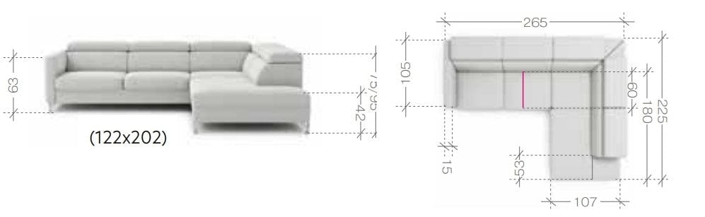 Coltar Mazzi Extensibil cu Arcuri Ondulate si Spuma Poliuretanica, Sezlong pe Stanga, Suprafata de Dormit 202x122 cm, cu Lada de Depozitare, Tetiere Reglabile, l265xA225xH75-95 cm (9)