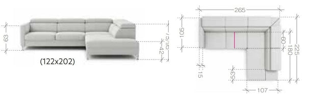 Coltar Mazzi Extensibil cu Arcuri Ondulate si Spuma Poliuretanica, Sezlong pe Stanga, Suprafata de Dormit 202x122 cm, cu Lada de Depozitare, Tetiere Reglabile, l265xA225xH75-95 cm (9)