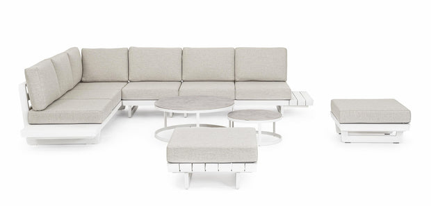 Coltar modular pentru gradina / terasa, din aluminiu, cu perne detasabile, Infinity Alb, l253xA172xH80 cm (16)