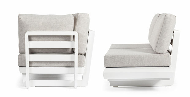 Coltar modular pentru gradina / terasa, din aluminiu, cu perne detasabile, Infinity Alb, l253xA172xH80 cm (23)