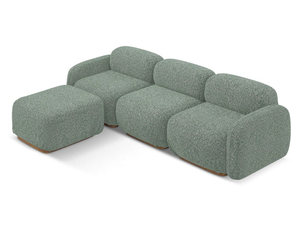 Makamii Coltar Modular, Sezlong Universal (pe Stanga sau pe Dreapta), Tapitat cu Stofa, Ailani C10 Verde Deschis, l270xA190xH73 cm