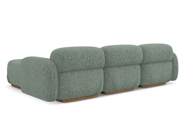 Makamii Coltar Modular, Sezlong Universal (pe Stanga sau pe Dreapta), Tapitat cu Stofa, Ailani C10 Verde Deschis, l270xA190xH73 cm