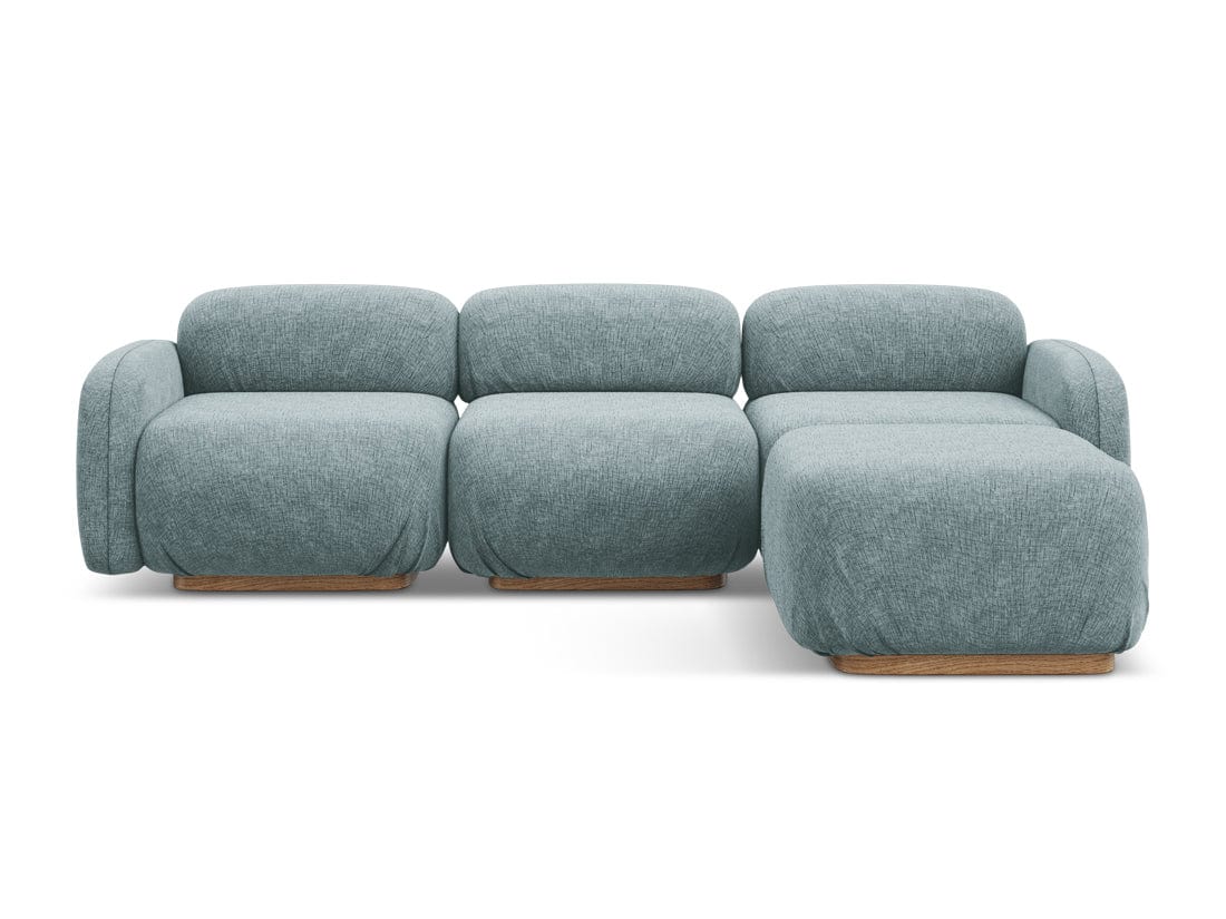 Makamii Coltar Modular, Sezlong Universal (pe Stanga sau pe Dreapta), Tapitat cu Stofa, Ailani C11 Albastru Denim, l270xA190xH73 cm