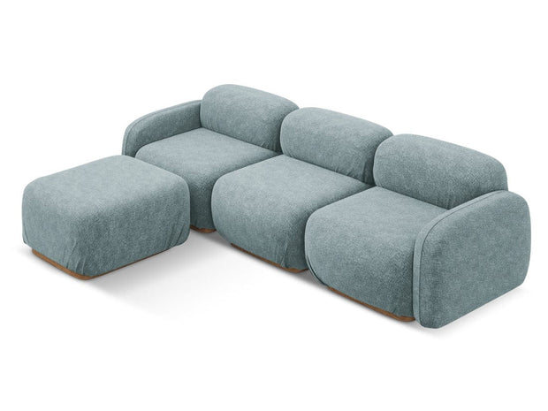 Makamii Coltar Modular, Sezlong Universal (pe Stanga sau pe Dreapta), Tapitat cu Stofa, Ailani C11 Albastru Denim, l270xA190xH73 cm