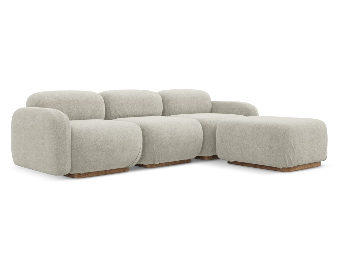 Makamii Coltar Modular, Sezlong Universal (pe Stanga sau pe Dreapta), Tapitat cu Stofa, Ailani C5 Bej Deschis, l270xA190xH73 cm