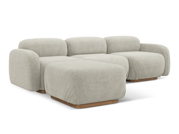 Makamii Coltar Modular, Sezlong Universal (pe Stanga sau pe Dreapta), Tapitat cu Stofa, Ailani C5 Bej Deschis, l270xA190xH73 cm