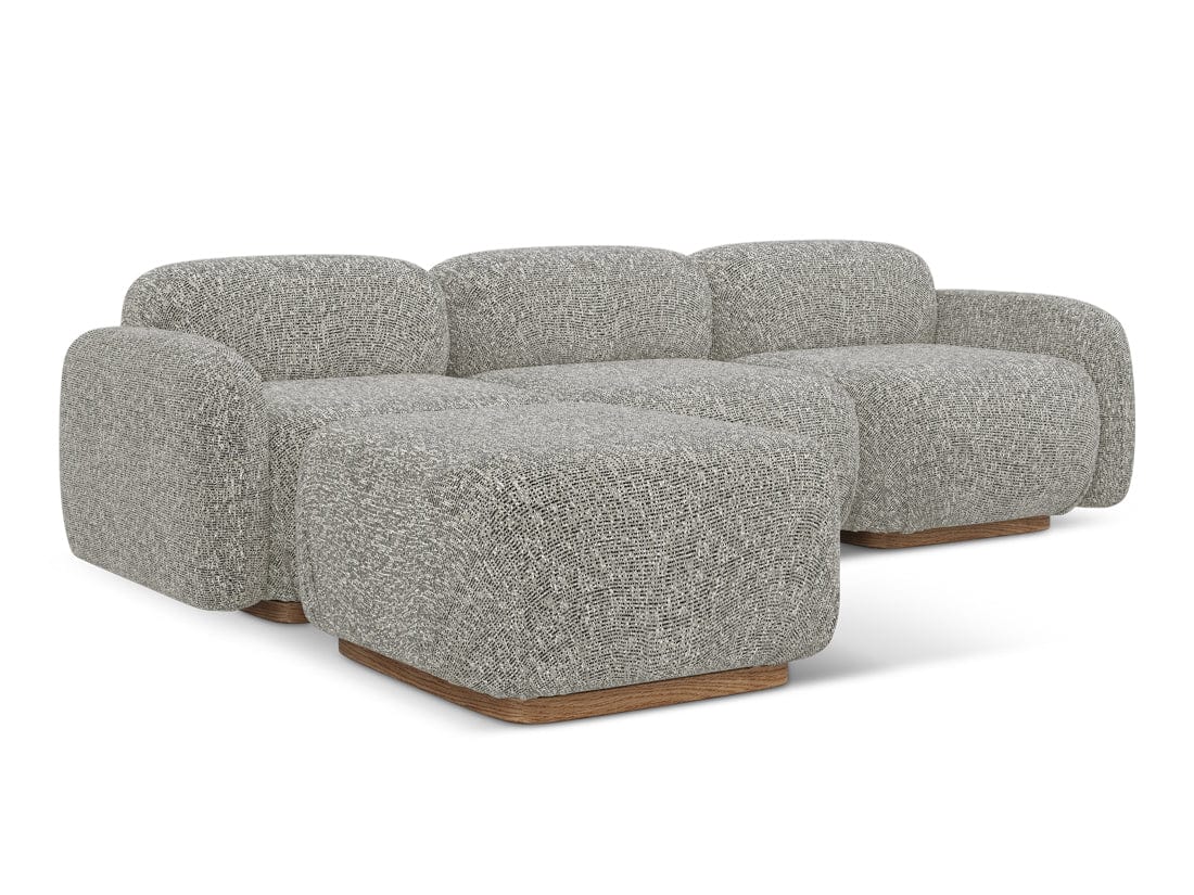 Makamii Coltar Modular, Sezlong Universal (pe Stanga sau pe Dreapta), Tapitat cu Stofa, Ailani C5 Bej Inchis, l270xA190xH73 cm