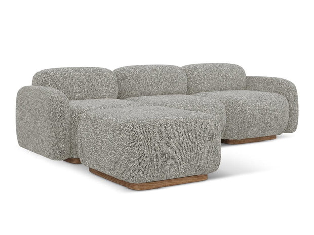 Makamii Coltar Modular, Sezlong Universal (pe Stanga sau pe Dreapta), Tapitat cu Stofa, Ailani C5 Bej Inchis, l270xA190xH73 cm