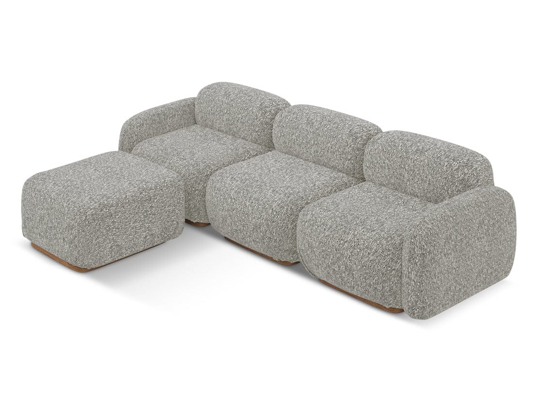 Makamii Coltar Modular, Sezlong Universal (pe Stanga sau pe Dreapta), Tapitat cu Stofa, Ailani C5 Bej Inchis, l270xA190xH73 cm