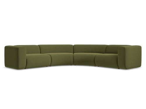 Makamii Coltar Modular, Sezlong Universal (pe Stanga sau pe Dreapta), Tapitat cu Stofa, Ekahi Velvet C23 Verde Olive, l318xA318xH70 cm