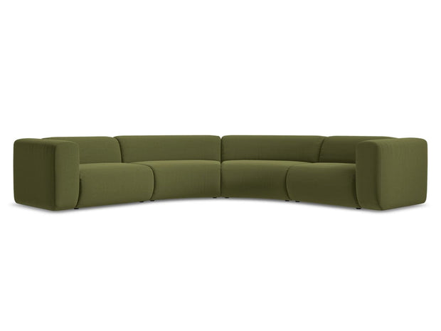 Makamii Coltar Modular, Sezlong Universal (pe Stanga sau pe Dreapta), Tapitat cu Stofa, Ekahi Velvet C23 Verde Olive, l318xA318xH70 cm