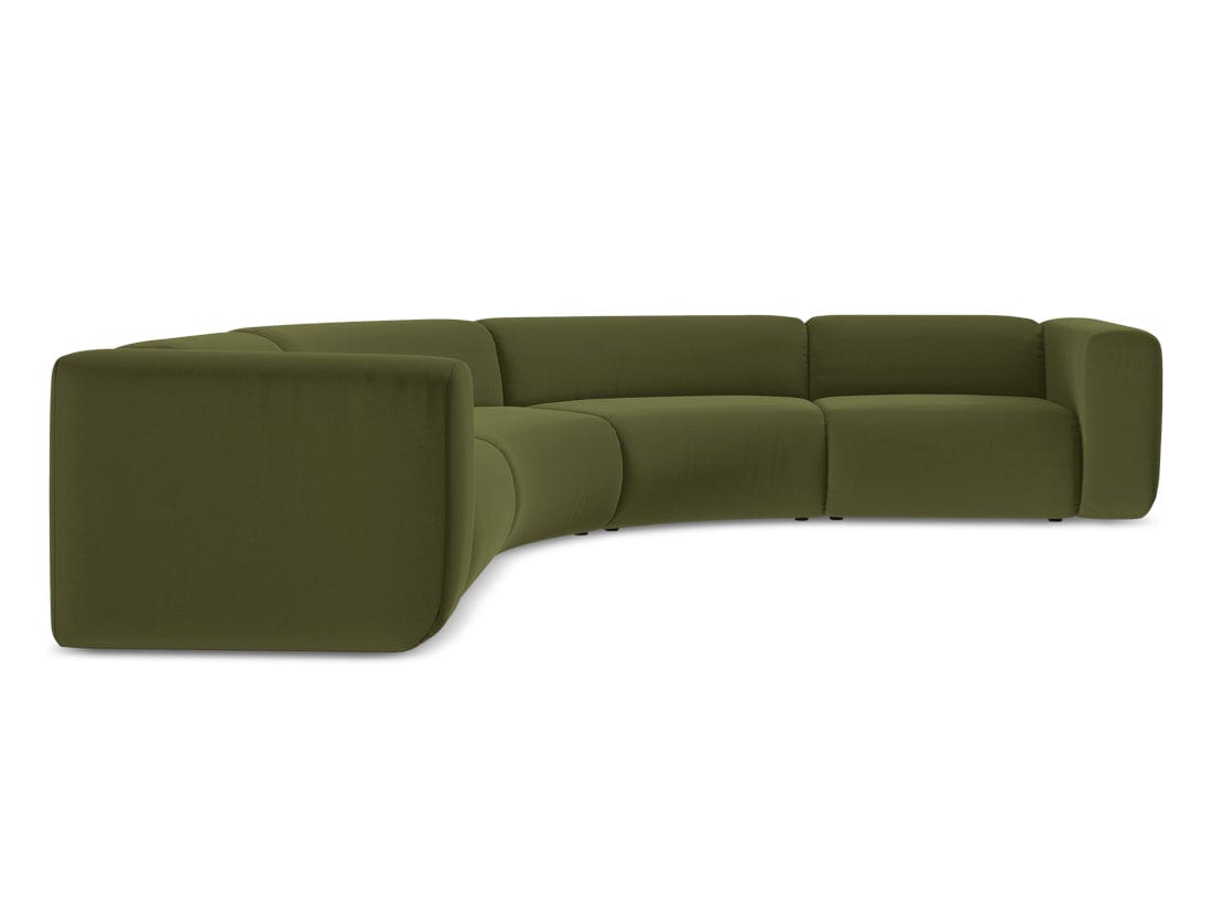 Makamii Coltar Modular, Sezlong Universal (pe Stanga sau pe Dreapta), Tapitat cu Stofa, Ekahi Velvet C23 Verde Olive, l318xA318xH70 cm