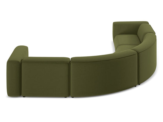 Makamii Coltar Modular, Sezlong Universal (pe Stanga sau pe Dreapta), Tapitat cu Stofa, Ekahi Velvet C23 Verde Olive, l318xA318xH70 cm