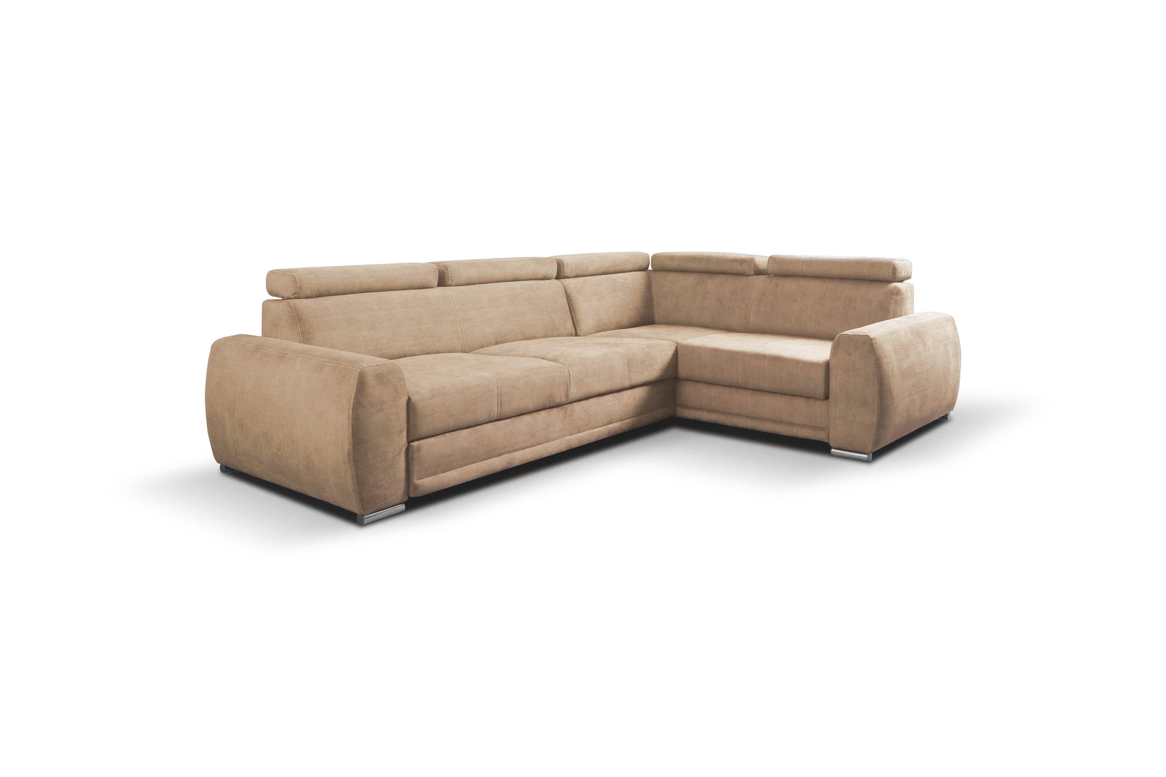 Coltar Moon Bej Extensibil, Sezlong pe Dreapta, tapitat cu Stofa, cu Lada de Depozitare, Tetiere Reglabile, l267xA194xH80-90 cm (2)