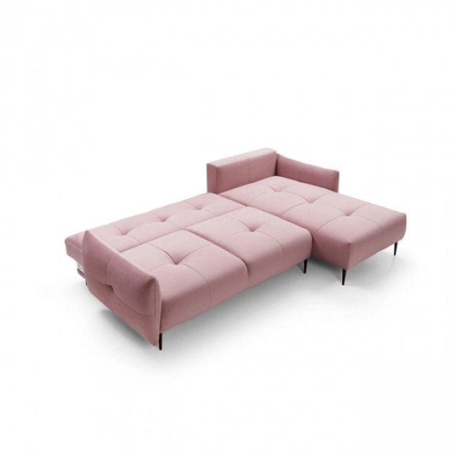 Coltar Space Extensibil cu Arcuri Ondulate si Spuma Poliuretanica HR 35/32, Sezlong pe Dreapta, Suprafata de Dormit 244x125 cm, cu Lada de Depozitare, Perne Incluse, l278xA180xH71 cm (1)