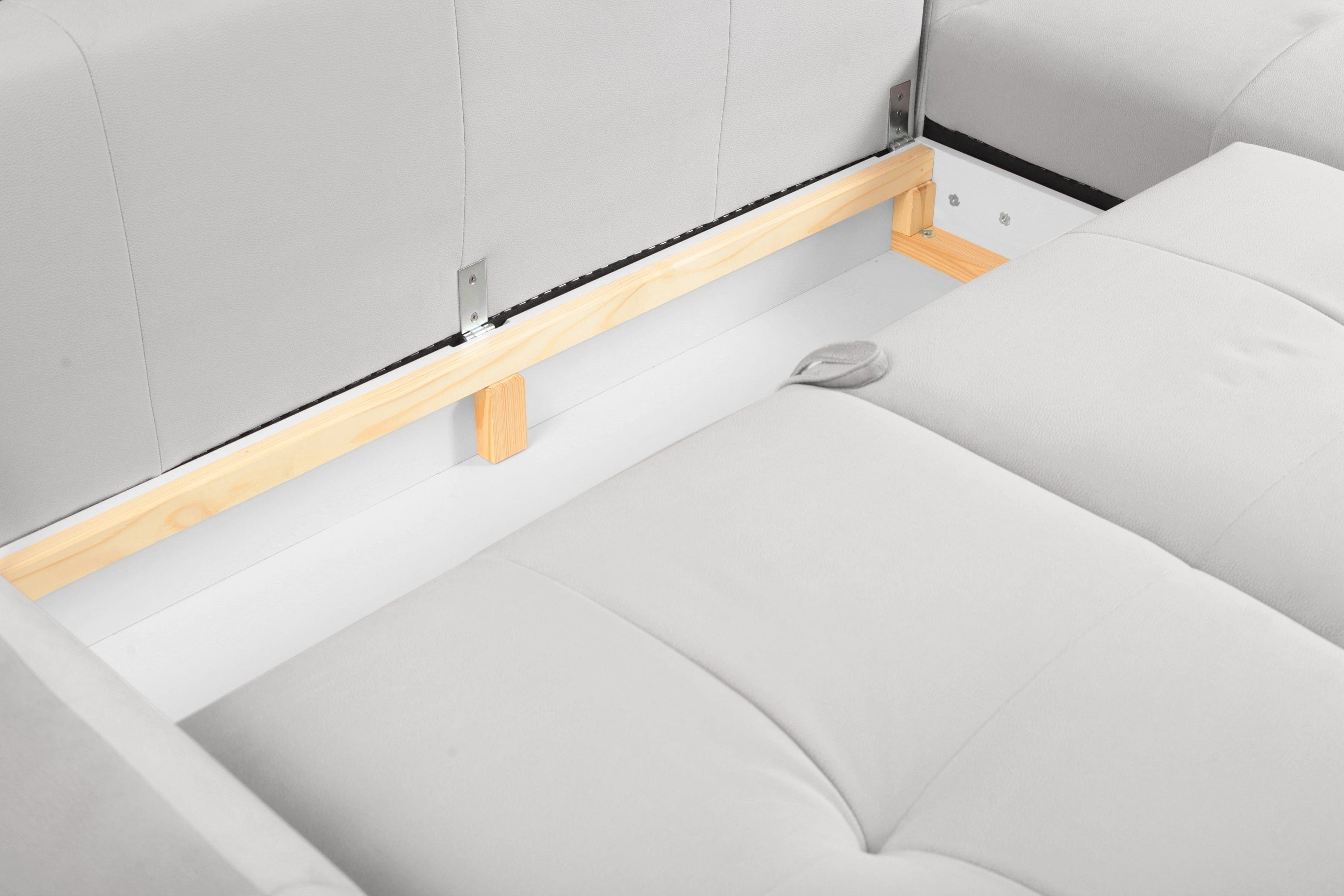 Coltar Space Extensibil cu Arcuri Ondulate si Spuma Poliuretanica HR 35/32, Sezlong pe Dreapta, Suprafata de Dormit 244x125 cm, cu Lada de Depozitare, Perne Incluse, l278xA180xH71 cm (2)