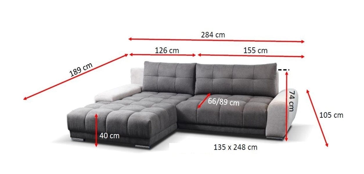 Coltar Wavenis Extensibil cu Arcuri Ondulate si Spuma Poliuretanica, Sezlong pe Dreapta, Suprafata de Dormit 248x135 cm, cu Lada de Depozitare, Perne Incluse, l281xA189xH74 cm (4)