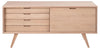 Comoda din lemn si furnir, cu 4 sertare si 1 usa, A-Line Stejar Deschis, l160xA45xH72 cm (3)