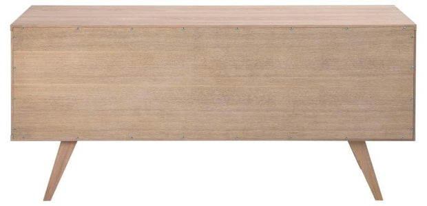 Comoda din lemn si furnir, cu 4 sertare si 1 usa, A-Line Stejar Deschis, l160xA45xH72 cm (6)