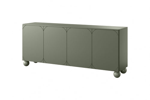 Bogart Comoda din MDF si lemn, cu 4 usi, Sonatia 200-4D Verde Olive, l200xA45xH82 cm