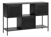 Unique Furniture A/S Comoda din metal, cu 3 usi, Malibu Negru, l120xA35xH81 cm