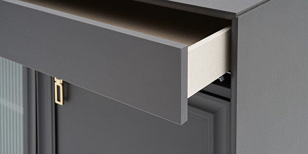 Comoda din pal cu 2 sertare si 4 usi, Lorenta Antracit, l215,6xA49xH85 cm (11)
