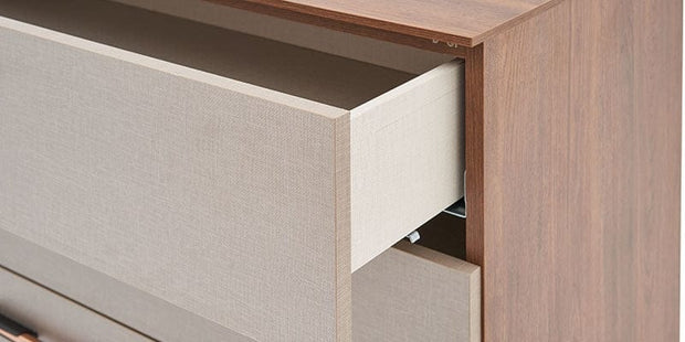 Comoda din pal, cu 3 sertare, Nova Cappuccino / Nuc, l108,9xA46,8xH78,4 cm (7)