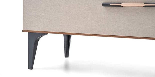 Comoda din pal, cu 3 sertare, Nova Cappuccino / Nuc, l108,9xA46,8xH78,4 cm (8)