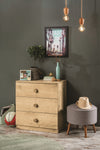 Comoda din pal cu 3 sertare, pentru tineret, Mocha Natur, l73xA43xH75 cm (7)