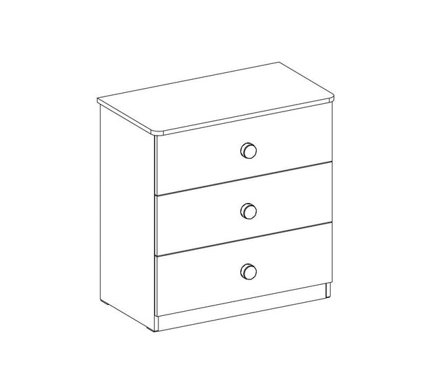 Comoda din pal cu 3 sertare, pentru tineret, Mocha Natur, l73xA43xH75 cm (12)