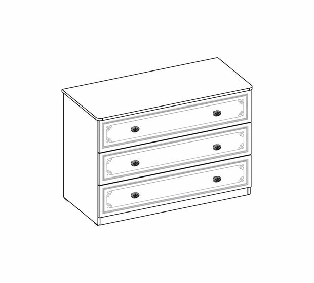 Comoda din pal cu 3 sertare, pentru tineret Selena Large Grey Alb / Gri, l107xA53xH75 cm (4)