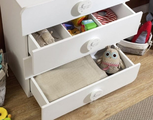 Comoda din pal cu 4 sertare, pentru bebe Baby Cotton Alb, l77xA41xH80 cm (2)