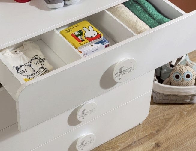 Comoda din pal cu 4 sertare, pentru bebe Baby Cotton Alb, l77xA41xH80 cm (3)