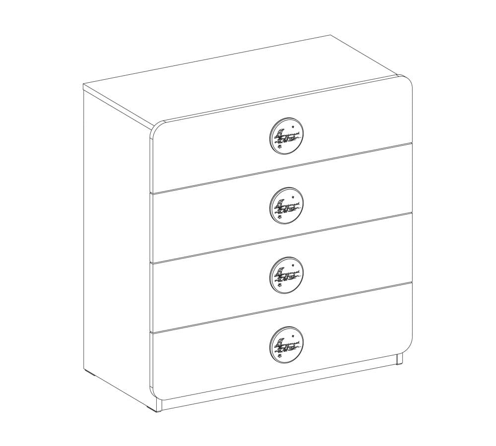 Comoda din pal cu 4 sertare, pentru bebe Baby Cotton Alb, l77xA41xH80 cm (6)