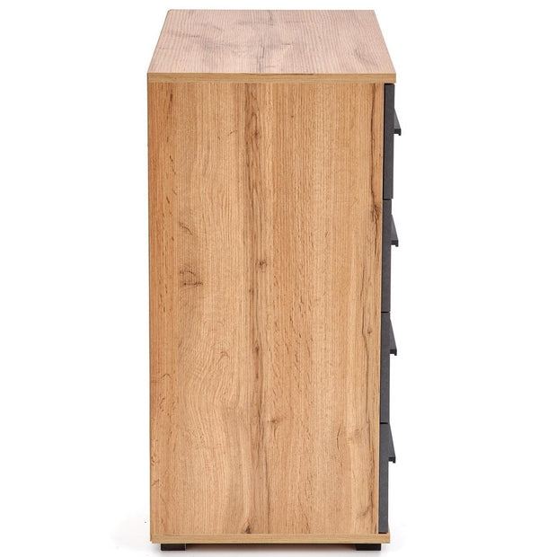 Comoda din pal cu 4 sertare si 1 usa, Liamis KM-2 Gri / Stejar Wotan, l77xA40xH82 cm (4)