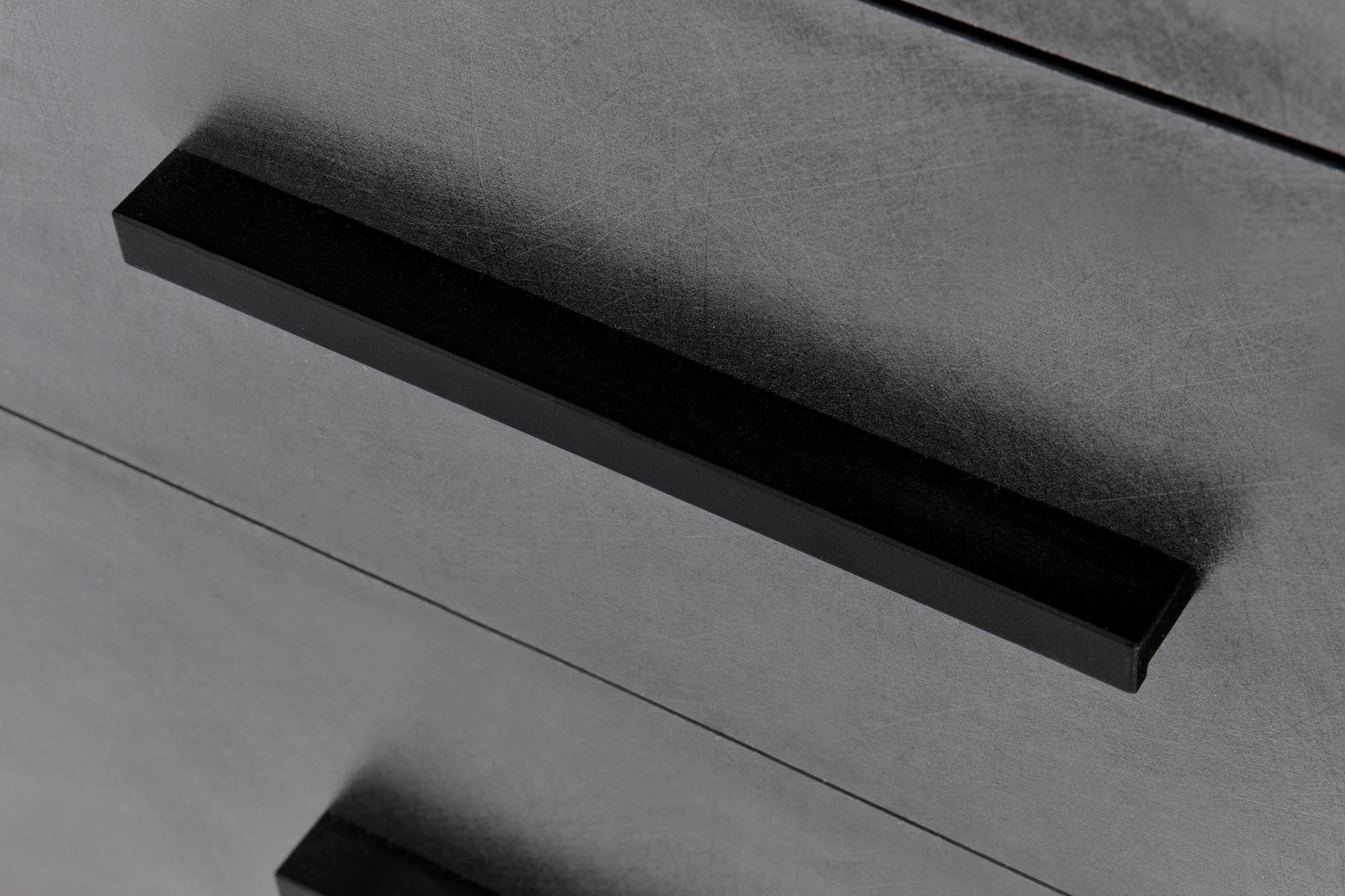 Comoda din pal, cu 4 sertare si 2 usi, Liamis KM-4 Gri / Stejar Wotan, l116xA40xH82 cm (6)