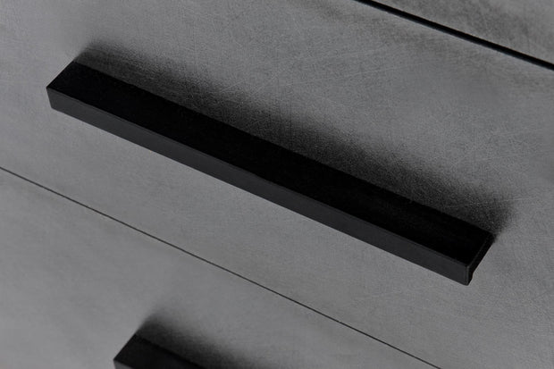 Comoda din pal, cu 4 sertare si 2 usi, Liamis KM-4 Gri / Stejar Wotan, l116xA40xH82 cm (6)