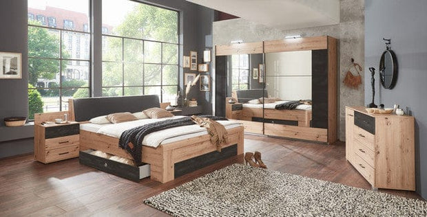 Comoda din pal, cu 5 sertare si 1 Usa, Bristol Stejar Artisan / Gri Inchis, l130xA41xH83 cm (1)