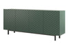 Bogart Comoda din pal, MDF si metal, cu 4 usi, Scalia II 190-4D Verde / Negru, l190xA42xH81 cm
