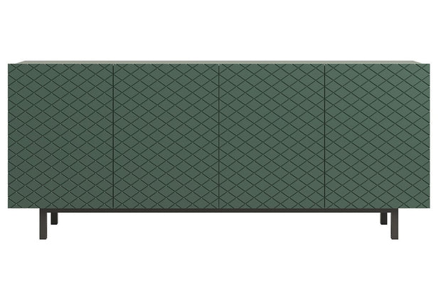 Bogart Comoda din pal, MDF si metal, cu 4 usi, Scalia II 190-4D Verde / Negru, l190xA42xH81 cm