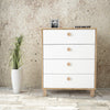 Comoda din pal si lemn, cu 4 sertare Vilamo VL80-217 Alb / Natural, l73,6xA44,5xH93,5 cm (1)