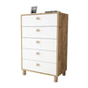 Comoda din pal si lemn, cu 5 sertare Vilamo VL82-217 Tall Alb / Natural, l73,6xA44,5xH113,4 cm (2)