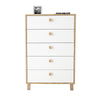 Comoda din pal si lemn, cu 5 sertare Vilamo VL82-217 Tall Alb / Natural, l73,6xA44,5xH113,4 cm (4)