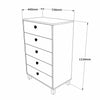 Comoda din pal si lemn, cu 5 sertare Vilamo VL82-217 Tall Alb / Natural, l73,6xA44,5xH113,4 cm (5)