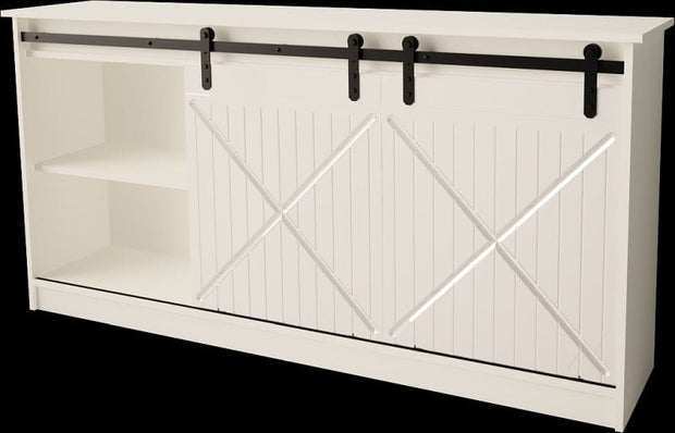 Comoda din pal si MDF, cu 2 usi, Granero Alb, l160xA35xH80 cm (2)