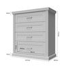 Comoda din pal si MDF, cu 4 sertare, Tara F4/TA Alb Mat / Nuc Pacific, l101xA48xH112 cm (3)