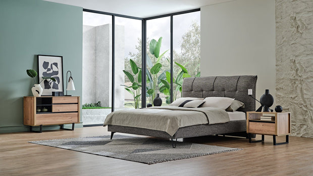 Comoda din pal si metal, cu 3 sertare, Solid Natural, l115xA47,2xH77,2 cm (1)